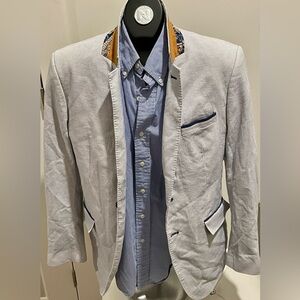 Antthony Gray Blazer with Navy Highlights